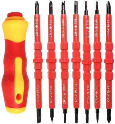 China Universal Steel 7-in-1 Electrician's Multi-specifications Set Dual-function Screwdriver Screwdriver Repair Tool Kit for sale