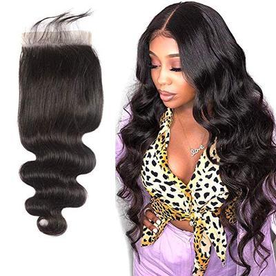 China Full thick from weft to finish 100% factory hot sale hd lace closure 5*5 virgin black hair extension, raw cuticle aligned brazilian hair closure for sale