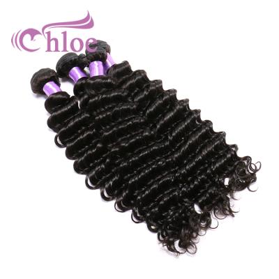 China Full Thick From Weft To Finish Brazilian Hair Weave Bundles Deep Wave Hair 100% Remy Virgin Hair Extension Vendors for sale