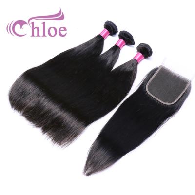 China Full Thick Weft To End Indian Straight Hair 3 Bundles With 13x4 Headband Hair for sale