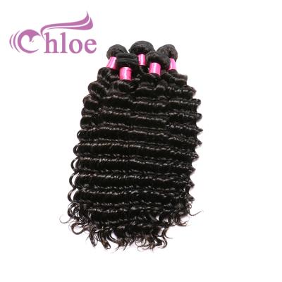 China Full Thick End Weft Grade 11A Cuticle Aligned Indian Deep Wave Curl Malaysian Remy Hair Hair Weave Bundles For Wholesale for sale