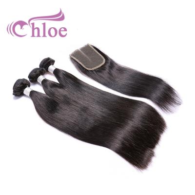 China Full Thick From Weft To End Chloe Wholesale China Market Wholesale Peruvian Hair Double Weft Silky Straight Hair Extension for sale