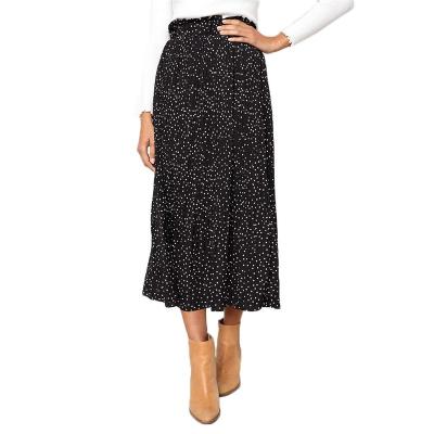 China Dot Pleated Pockets Swing Women's Floral Polka Dot Skirt High Quality Anti-Static Pencil High Waist Casual 'S Skirt for sale