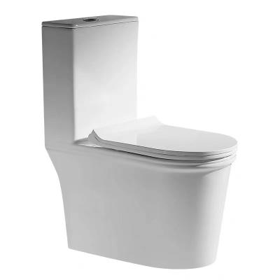 China Cheap Double-Flow Bathroom Ceramic Siphon Floor Mounted One Piece Toilet Cabinet White China for sale