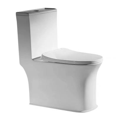 China Cheap Sale White China Ceramic Toilet Sanitary Ware Double-Flow One-Piece Soft Bathroom Toilet Seat for sale