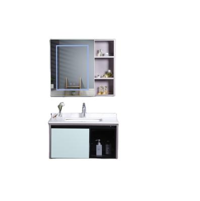 China XICI Modern Wall Mounted Bathroom Cabinet Stainless Steel With Mirror China European Style Ceramic Basin Sink for sale