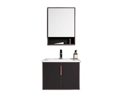 China New Design Modern Aluminum+PVC Modern Bathroom Cabinet Vanity Cabinet Bathroom Vanity for sale