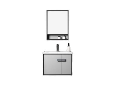 China Modern High Quality PVC+Aluminum Material Commercial Hotel Bathroom Vanity for sale