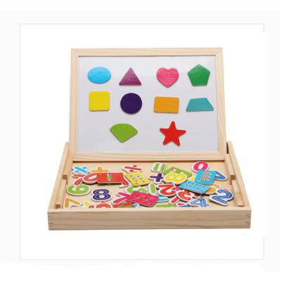 China 2 Years + Numbers Puzzle Toy With Drawing White Cognitive Wooden &Blackbboard For Kids for sale