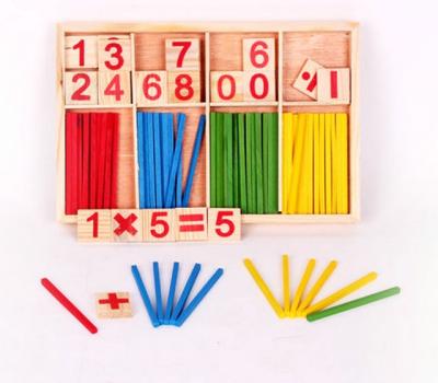 China Pine Wood And Bamboo Color Digital Counting Stick Learning Box And Calculation Tools To Promote Educational Math Toys for sale