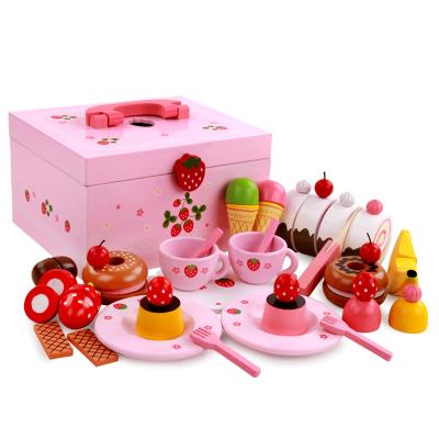 China Over 12 Months Factory Direct Sale Wooden Princess Cake Group Cut To See Girl Family Kitchen Wooden Toys for sale