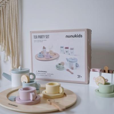 China DIY pretend play children's afternoon tea sets wooden toys simulation desserts kichen toys for children play for sale