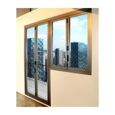 China Wholesale Custom Folding Screen Terrace Design Balcony Folding Door With Window Aluminum Alloy Folding Windproof Glass Window for sale