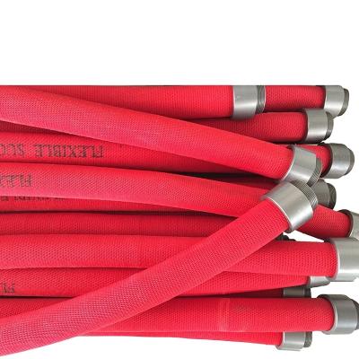 China Latest Coal Mine Technology 25mm Configuration Flat Water Rubber Coating Fire Hose For Coupling for sale