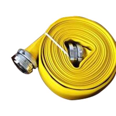 China Coal mine 65mm type3 water irrigation fire hose durable yellow coated hoses with coupling for sale