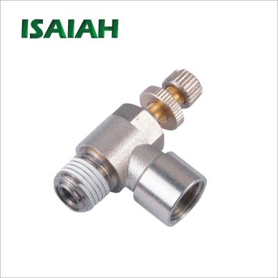 China Advertising Company Air Fitting China Nickel Plated Metal Hardware Brass Speed ​​Control Air Flow Valve OEM for sale