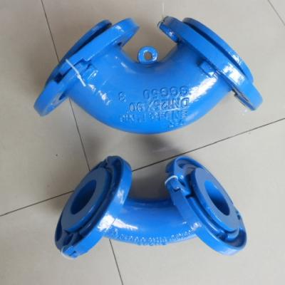 China Pipe Lines Connect Double Flange Bend Flange ISO2531 Double Loosening Flange 90 Degree Bend for sale