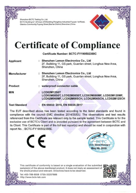 CE - Shenzhen Lemon Electronics Co., Ltd.