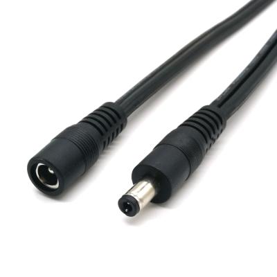 China CCTV Camera 12V DC Cable 5.5x2.1MM Male Female DC Cable 5.5MM x 2.1MM DC Barrel Plug Power Cable For CCTV Camera for sale