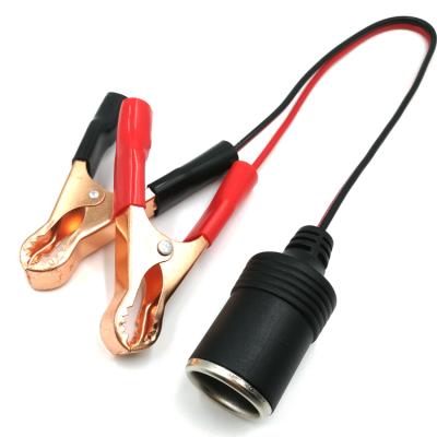 China New Design 12V Copper Clip To Cigarette Lighter Car Battery Charging Cable For Car for sale