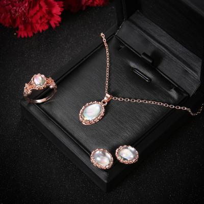 China Wholesale FASHIONABLE Men's Ring Geometric Stone Metal Inlaid Ring Crystal Gem Ring Necklace Glass Earrings for sale