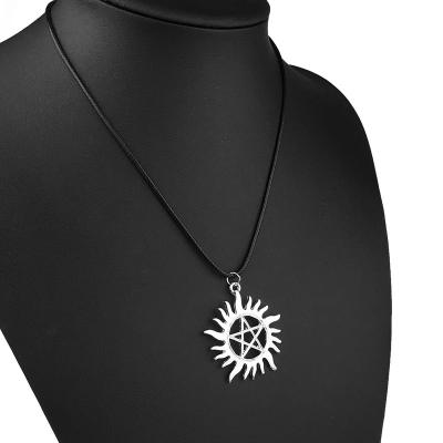 China Hot Item Trendy Hot Item Sterling Silver Supernatural Sun Pentagon Layered Pendant Necklace for sale