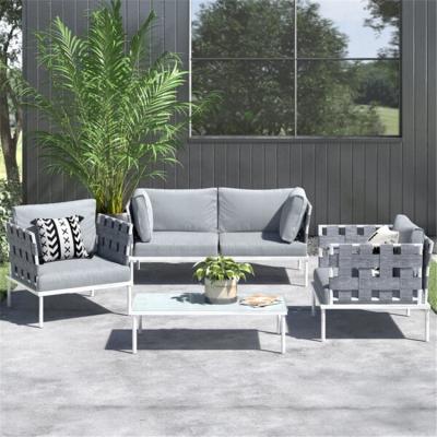 China Weather Resistant Modern Outdoor Garden Sofa Lounge Aluminum Frame Garden Sofa Furniture Set for sale