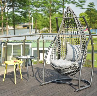 China Strong Modern Swing Swing Seat Aluminum Rope Frame Hanging Egg Chair With Stand for sale