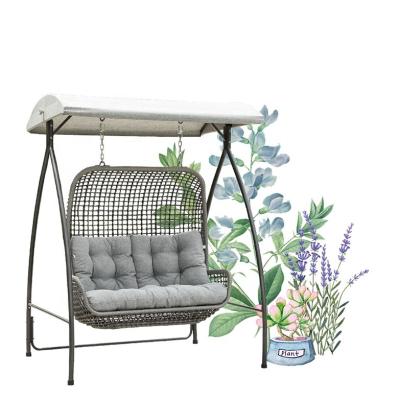 China Strong Aluminum Swing Seat Two Seat Rattan Design And Outdoor Hanging Swing Sofa With Stand For Indoor for sale