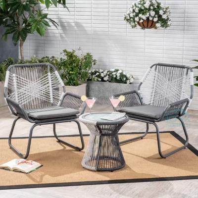 China Modern High Quality Rope Woven Five Star Hotel Furniture Outdoor Garden Cafe Chair for sale