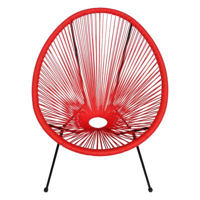 China Outdoor Oval Patio Chair Wicker Weather Furniture Sun Weave Chair Bistros Set Rattan Acapulco Chair for sale