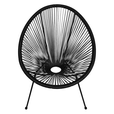 China Sun Furniture Weather Weave Living Room Outdoor Indoor Oval Patio Chair Wicker Chair Bistros Set Rattan Acapulco Chair for sale