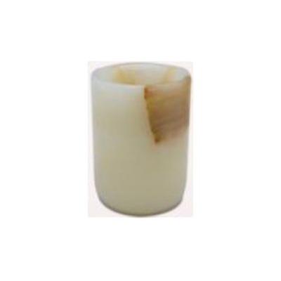 China 100% natural high quality luxury round marble stone white onyx candle holder from china for sale