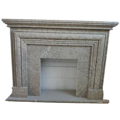 China Modern Polished Brown Marble Stone Fireplace Sale for sale