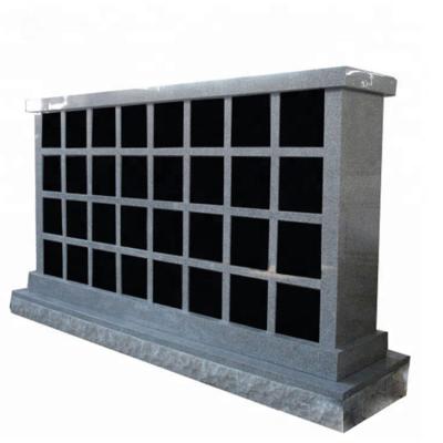 China Gray Granite Modern Columbarium Niche with Black Door for sale