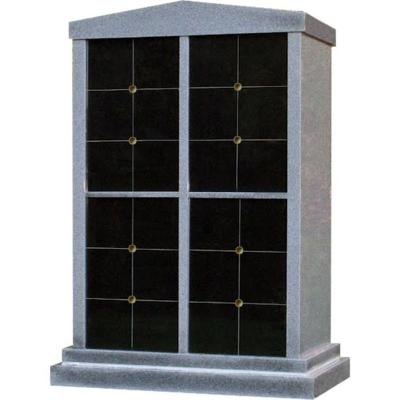 China 24 Modern Gray Granite Columbarium Slots with Black Doors for sale