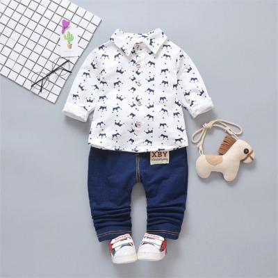 China Fashion\0-5 Years Boy's Clothing Comfortable\Durable Sets Children's Spring Autumn Two Piece Set Fashion Printing Long Sleeve Shirt + Pants Baby Boy Clothes for sale