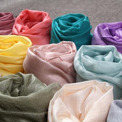 China New Design Malaysia Decoration Chiffon Muslim Hijab Women Sheer Color Fold Scarf for sale