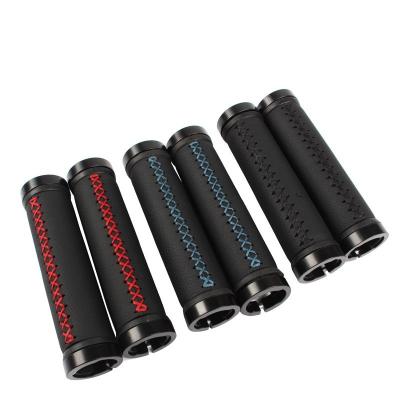 China Mountain Bikes MTB Grips Bilateral Locking Grips Bike Comfortable Handlebars Leather Grips for sale