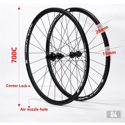 China Mountain Bikes Road Lock Wheel Set Carbon Fiber Wheel Open Rim 700C Bicycle 142/100 Barrel Axle Drum for sale