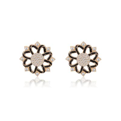 China SISSLIA high quality factory direct sales cute earrings flower faux stone wholesale minimalist earrings for sale