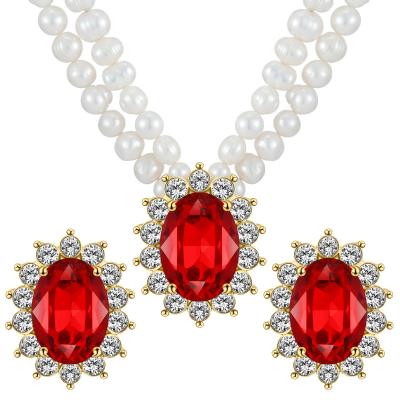 China Vintage SISSLIA Pearl Jewelry Set High Fashion Pearl Necklace Freshwater Jewelry Set for sale