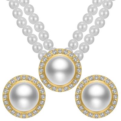 China SISSLIA Necklace And Earring Set New Rhinestone Circle Type Necklace And Earring Set Jewelry Sets For Women Jewelry for sale