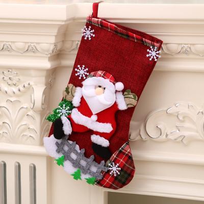 China Christmas jars 2021 canvas sublimation Christmas socks double sides print sublimation Christmas stocking canvas baby Christmas jars sublimation for sale