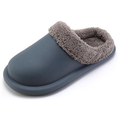 China Eva Material Waterproof House Men's Price Slippers Shocking Winter Waterproof Plus Velvet House Slippers for sale