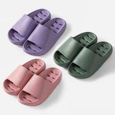 China New Product Durable Eva Home Thick Soled Ladies Slippers Couples Mute Hollow Indoor Men's Slippers for sale