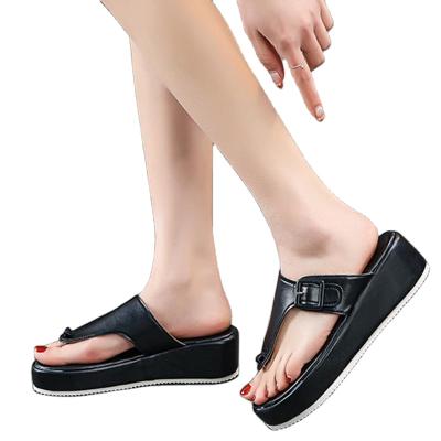 China Fashion Trend Slope Heel Sandals And Fashionable High Heel Women Flip Flop Summer Ladies Shoes Slippers Women Shoes Platform Flip Flop for sale