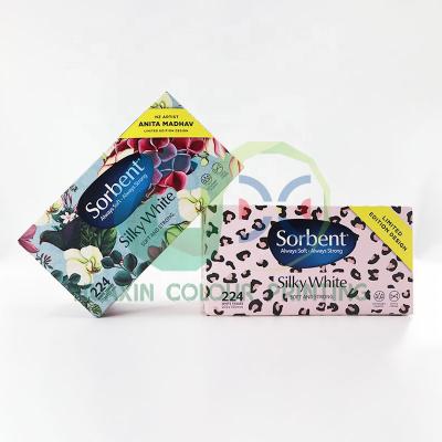 China Biodegradable Custom Tissue Paper Box Printed Luster Paper Tissue Box for sale