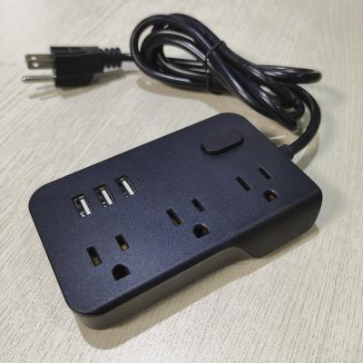 China Industrial Equipment Multi Function US Power Strip US Extension Socket USB Output 5V 3.1A With 1.5M Wire for sale