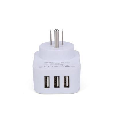 China 3 USB USA Plug Adapter Mobile Worldwide Universal Converter for sale